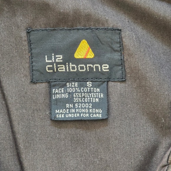 Liz Claiborne Vintage Brown Cotton Utility Cargo Vest Buckle Zip Small RN 52002 - Picture 2 of 9